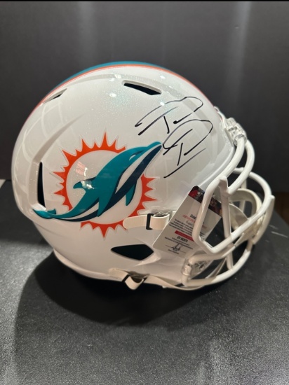 Tua Tagovailoa Miami Dolphins Autographed Riddell Replica Full Size Helmet coa