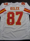 Travis Kelce Kansas City Chiefs Autographed Custom Football Jersey coa