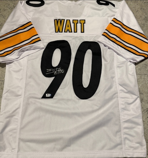 T.J. Watt Pittsburgh Steelers Autographed Custom Football Jersey coa