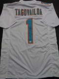 Tua Tagovailoa Miami Dolphins Autographed Custom Football Jersey coa