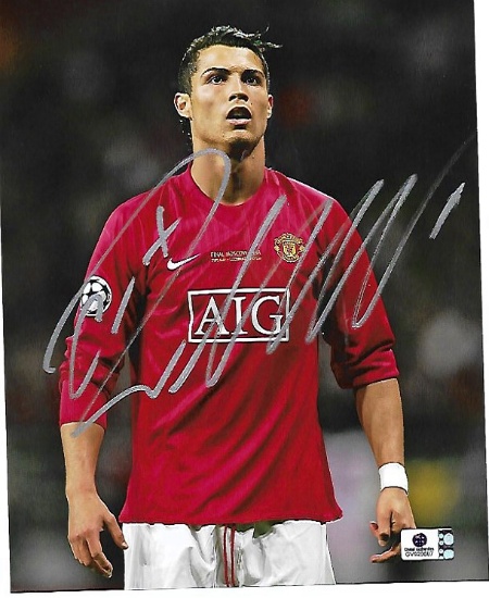 Cristiano Ronaldo Manchester United Autographed 8x10 Photo coa   *