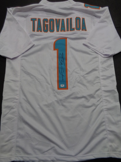 Tua Tagovailoa Miami Dolphins Autographed Custom Football Jersey coa