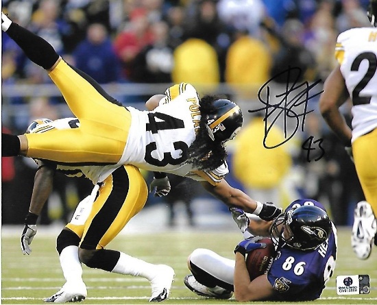 Troy Polamalu Pittsburgh Steelers Autographed 8x10 Photo coa *2