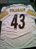 Troy Polamalu Pittsburgh Steelers Autographed Custom Football Jersey coa