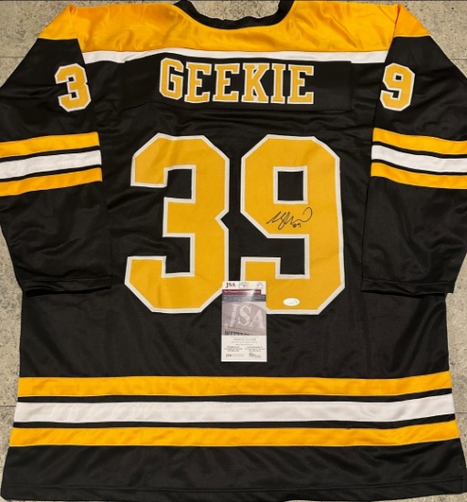 Morgan Geekie Boston Bruins Autographed Custom Hockey Jersey coa