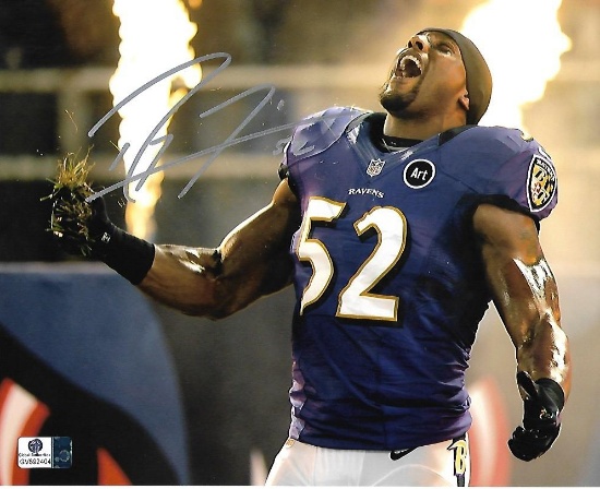 Ray Lewis Baltimore Ravens Autographed 8x10 Photo coa *2
