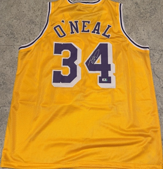 Shaquille O'Neal Los Angeles Lakers Autographed Custom Basketball Jersey coa