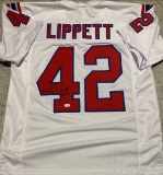 Ronnie Lippett New England Patriots Autographed Custom Football Jersey coa