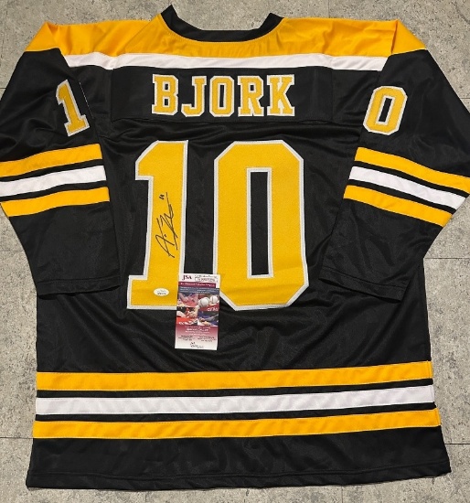 Anders Bjork Boston Bruins Autographed Custom Hockey Style Jersey coa