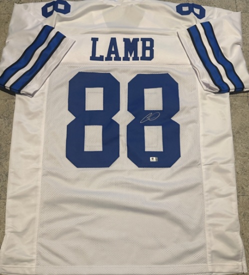 CeeDee Lamb Dallas Cowboys Autographed Custom Football Jersey coa