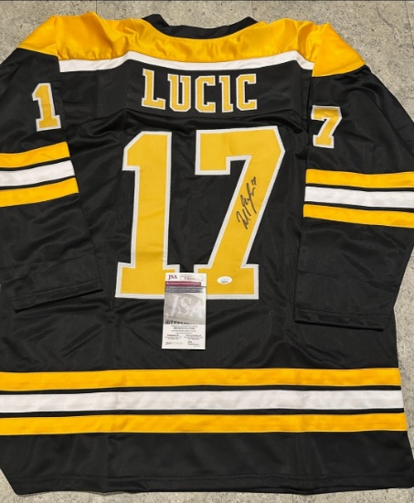 Milan Lucic Boston Bruins Autographed Custom Hockey Jersey coa