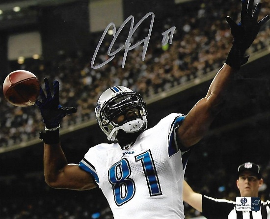 Calvin Johnson Detroit Lions Autographed 8x10 Photo coa