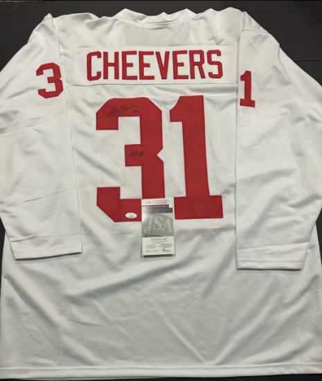 Gerry Cheevers Team Canada Autographed & Inscribed Custom Hockey Jersey coa