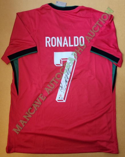 Cristiano Ronaldo Portugal Autographed 2024 Nike Home Soccer Jersey coa