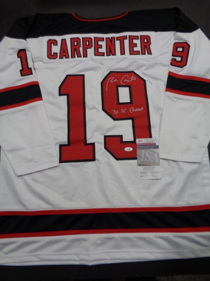 Bobby Carpenter New Jersey Devils Autographed & Ins Custom Hockey Jersey coa
