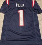 Ja'Lynn Polk New England Patriots Autographed Custom Football Jersey Hologram