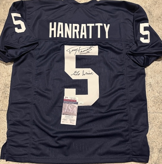 Terry Hanratty Notre Dame Fighting Irish Autographed & Insc Custom Football Jersey coa