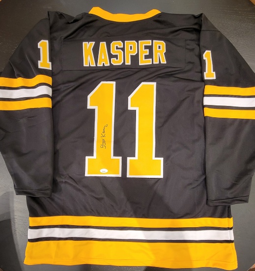 Steve Kasper Boston Bruins Autographed Custom Hockey Jersey coa