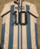 Lionel Messi Argentina Autographed Adidas 2022-23 FIFA World Cup Soccer Jersey coa
