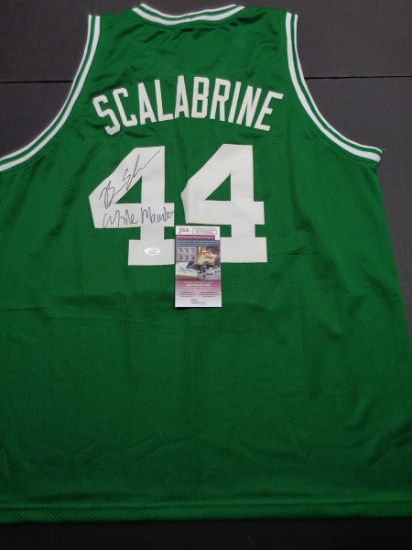 Brian Scalabrine Boston Celtics Autographed & Insc Custom Basketball Jersey coa