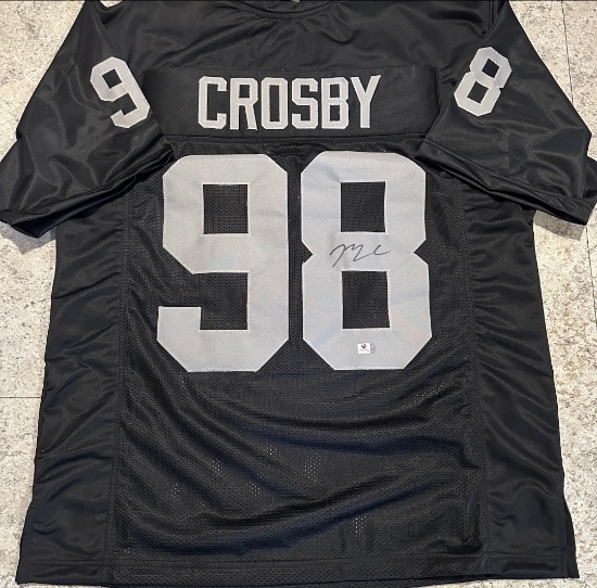 Maxx Crosby Las Vegas Raiders Autographed Custom Foottball Jersey coa