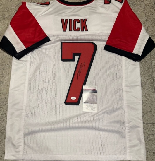 Michael Vick Atlanta Falcons Autographed Custom Football Jersey coa