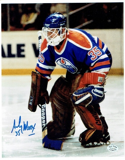 Andy Moog Edmonton Oilers Autographed 8x10 Photo coa
