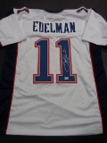 Julian Edelman New England Patriots Autographed Custom Football Jersey coa