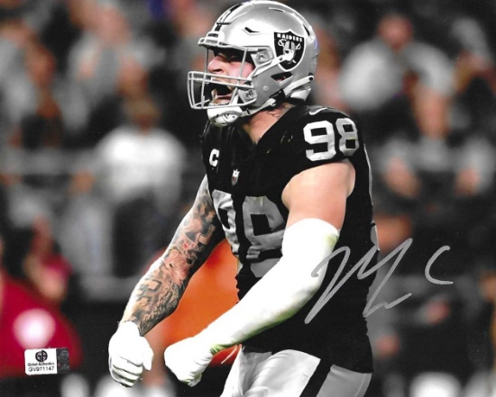 Maxx Crosby Las Vegas Raiders Autographed 8x10 Photo coa
