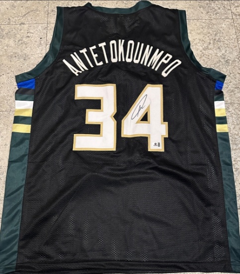 Giannis Antetokounmpo Milwaukee Bucks Custom Basketball Jersey coa