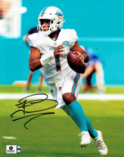 Tua Tagovailoa Miami Dolphins Autographed 8x10 Photo coa