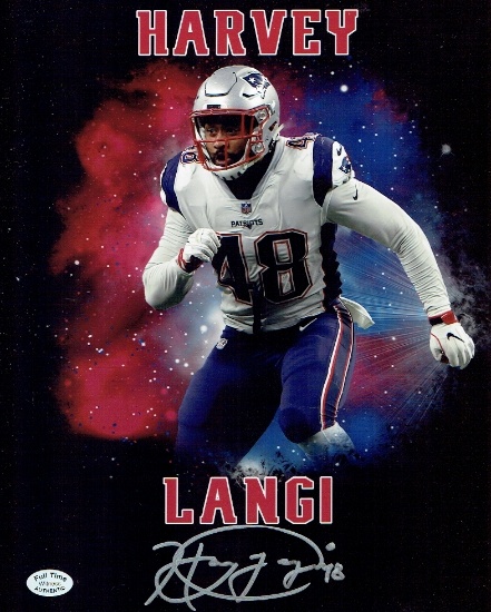 Harvi Langi New England Patriots Autographed 8x10 Photo coa