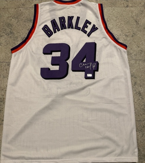 Charles Barkley Phoenix Suns Autographed Custom Basketball Jersey coa