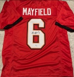 Baker Mayfield Tampa Bay Buccaneers Autographed Custom Football Jersey coa