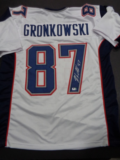 Rob Gronkowski New England Patriots Autographed Custom Football Jersey coa