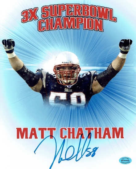 Matt Chatham New England Patriots Autographed 8x10 Photo coa