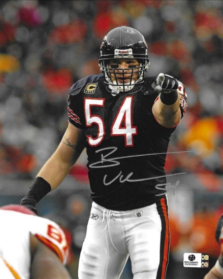 Brian Urlacher Chicago Bears Autographed 8x10 Photo coa