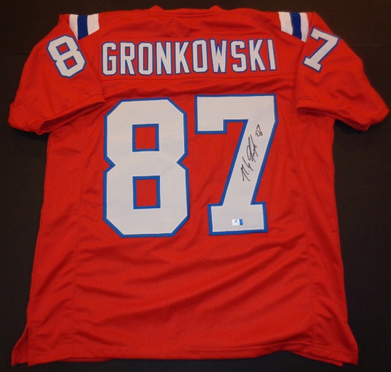Rob Gronkowski New England Patriots Autographed Custom Football Jersey coa