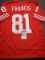 Russ Francis San Francisco 49ers Autographed & Insc Custom Football Jersey coa
