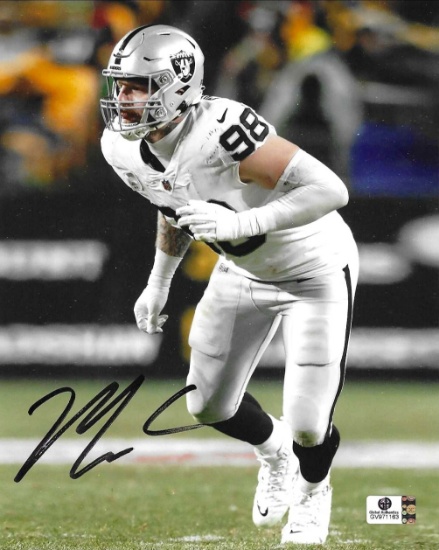 Maxx Crosby Las Vegas Raiders Autographed 8x10 Photo coa