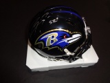 Ray Lewis Baltimore Ravens Autographed Riddell Mini Helmet coa