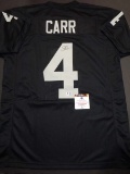 Derek Carr Las Vegas raiders Autographed Custom Football Jersey coa