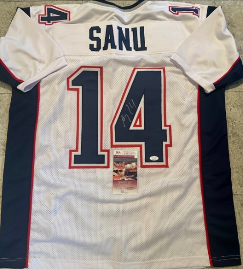 Mohamed Sanu New England Patriots Autographed Custom Football Jersey JSA W coa