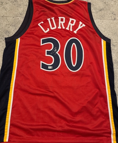 Stephen Curry Golden State Warriors Autographed Custom Basketball Jersey coa