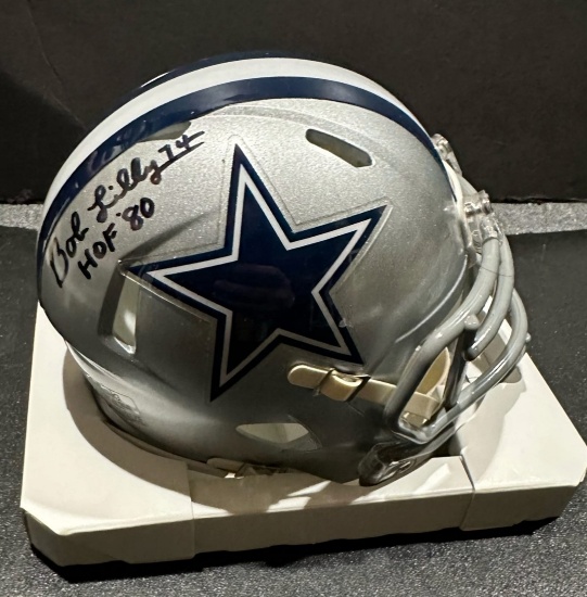 Bob Lilly Dallas Cowboys Autographed Riddell Mini Helmet coa