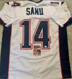 Mohamed Sanu New England Patriots Autographed Custom Football Jersey JSA W coa
