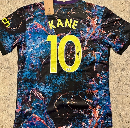 Harry Kane Tottenham Hotspur 2021-22 Nike Away Soccer Jersey coa