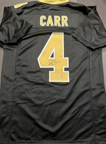 Derek Carr New Orleans Saints Autographed Custom Football Jersey coa