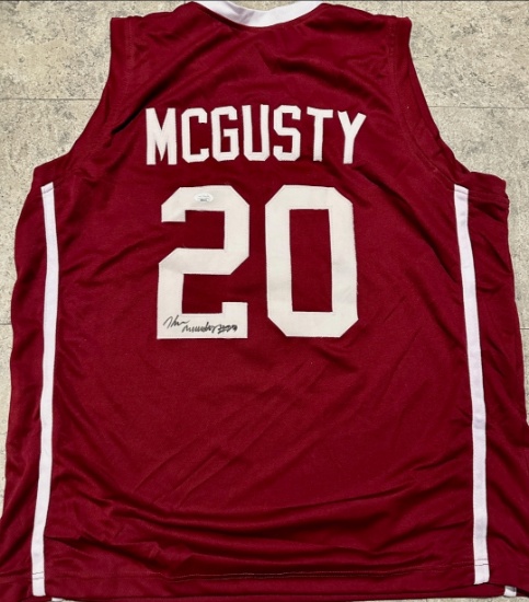 Kameron McGusty Oklahoma Sooners Autographed Custom Basketball Jersey coa