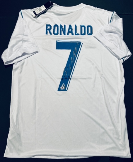 Cristiano Ronaldo Real Madrid Autographed 2014-15 Adidas Home Soccer Jersey coa